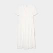 Robe longue fluide manches courtes blanc femme