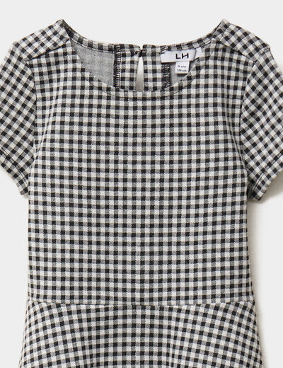 Robe patineuse manches courtes ecru fille