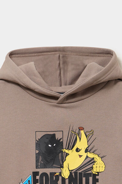 Sweat hoodie &agrave; capuche Fortnite sable gar&ccedil;on
