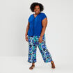Pantalon large taille smockée noir femme grande taille