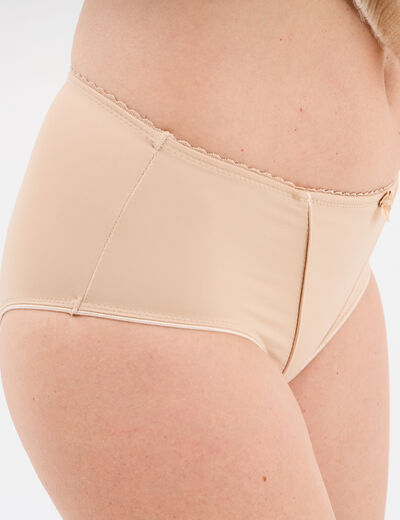 Culotte taille haute beige femme