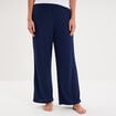 Bas de pyjama large c&ocirc;tel&eacute; long bleu marine femme