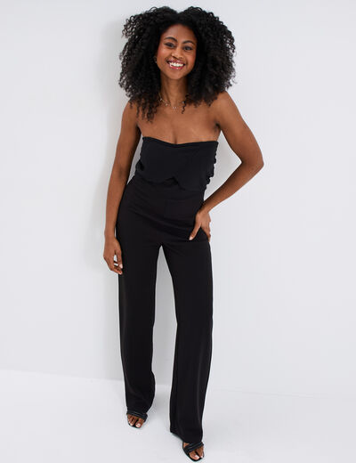 Combinaison pantalon bustier noir femme