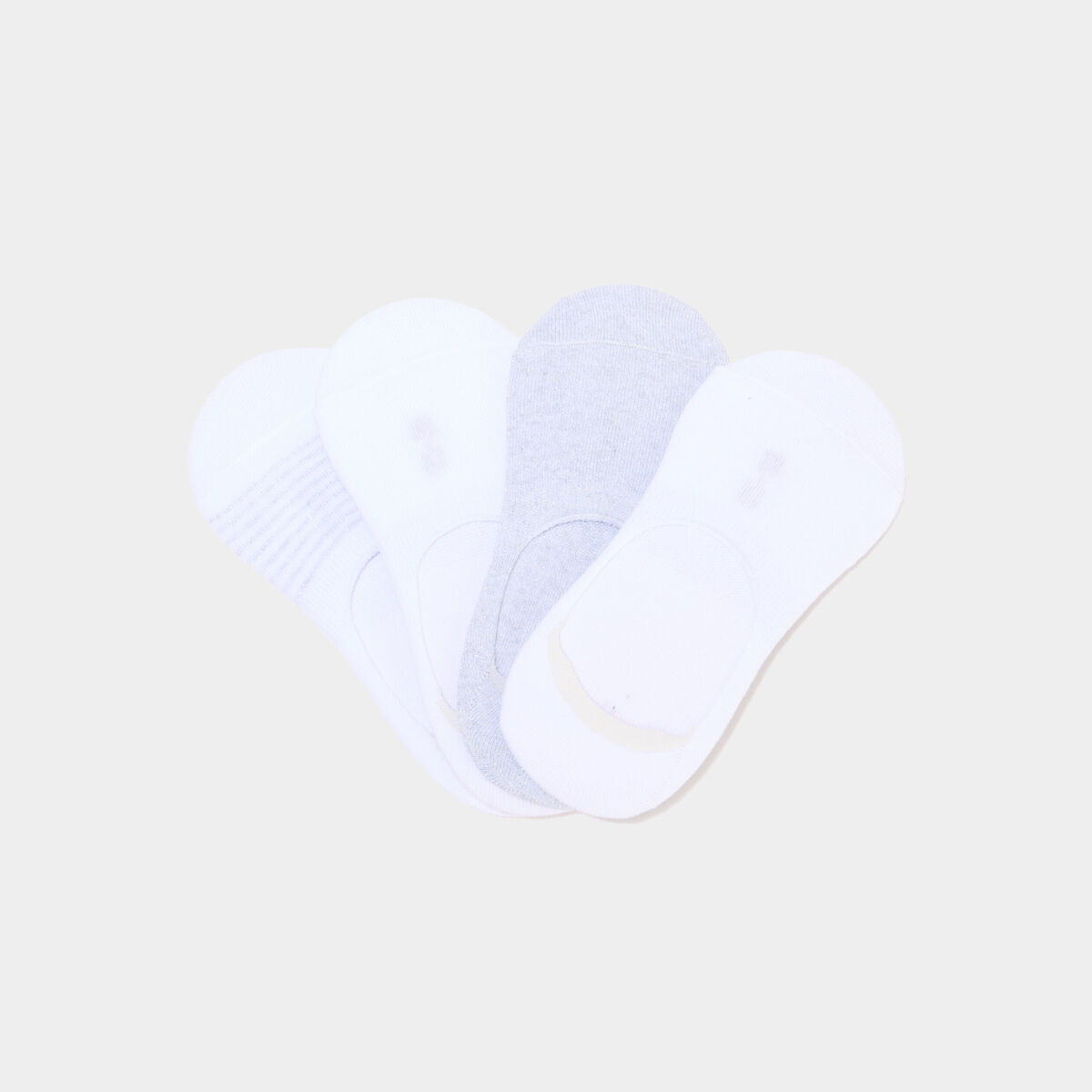 Lot 4 paires prot&egrave;ge-pieds gris argent femme