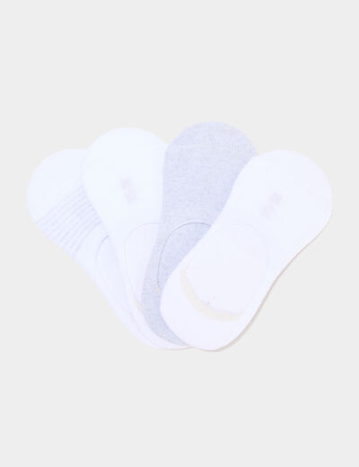 Lot 4 paires prot&egrave;ge-pieds gris argent femme