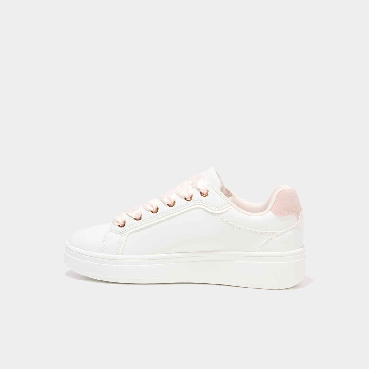 Baskets basses semelles &eacute;paisses blanc femme