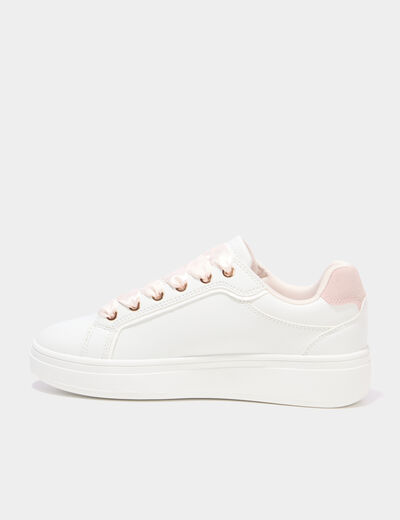 Baskets basses semelles &eacute;paisses blanc femme