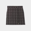 Jupe jacquard courte fendue noir femme