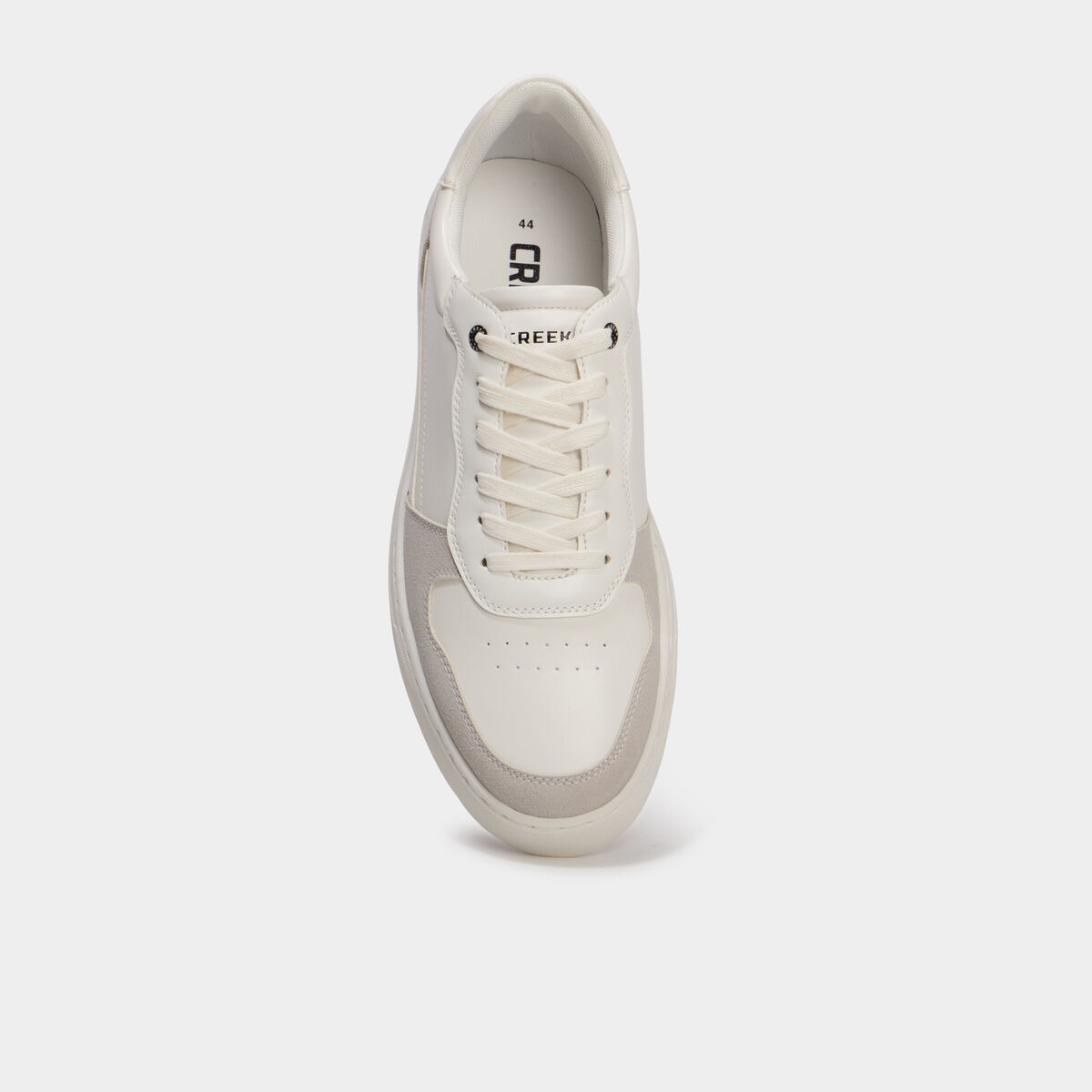 Baskets &agrave; lacets bi-mati&egrave;res blanc homme