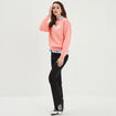 Sweat col rond manches longues Creeks rose saumon femme