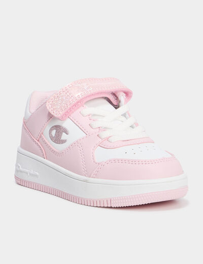 Tennis basses à scratchs Champion rose pastel fille
