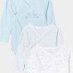 Lot 3 bodies coton manches longues blanc bébé