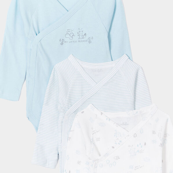 lot 3 bodies coton manches longues blanc bebe Lot 3 bodies coton manches longues blanc bébé