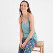 Haut de pyjama d&eacute;bardeur &agrave; bretelles bleu gris femme