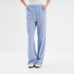 Pantalon large taille élastiquée bleu femme