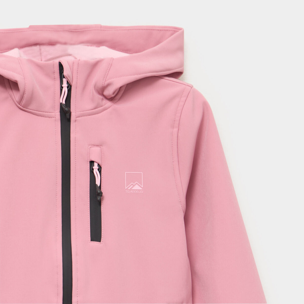Blouson fourr&eacute; d&eacute;perlant &agrave; capuche vieux rose fille