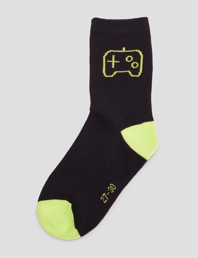 Lot 5 paires chaussettes coton noir garçon