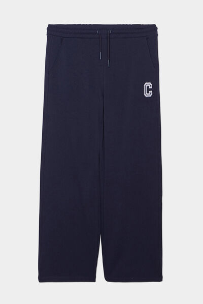 Pantalon de jogging large Creeks bleu marine femme