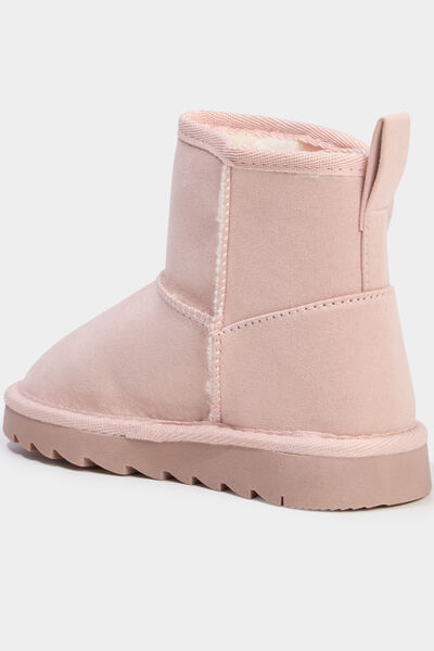 Boots fourr&eacute;es avec noeuds rose fille