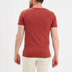 T-shirt manches courtes col tunisien rouge fonc&eacute; homme
