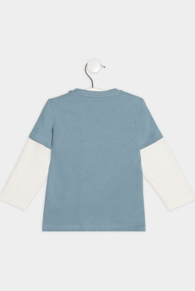 T-shirt manches longues Creeks bleu turquoise bébé garçon