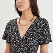 Robe patineuse manches courtes noir femme