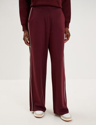 Pantalon de jogging large molletonn&eacute; violet fonc&eacute; femme