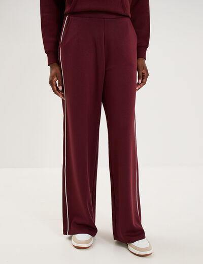 Pantalon de jogging large molletonn&eacute; violet fonc&eacute; femme