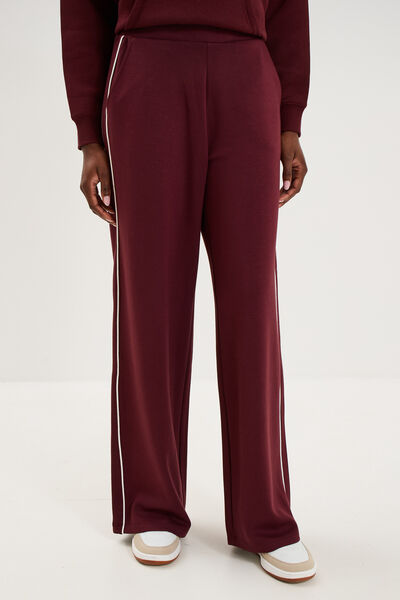 Pantalon de jogging large molletonn&eacute; violet fonc&eacute; femme