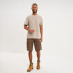 Bermuda short cargo poches &agrave; rabat coton marron fonc&eacute; homme
