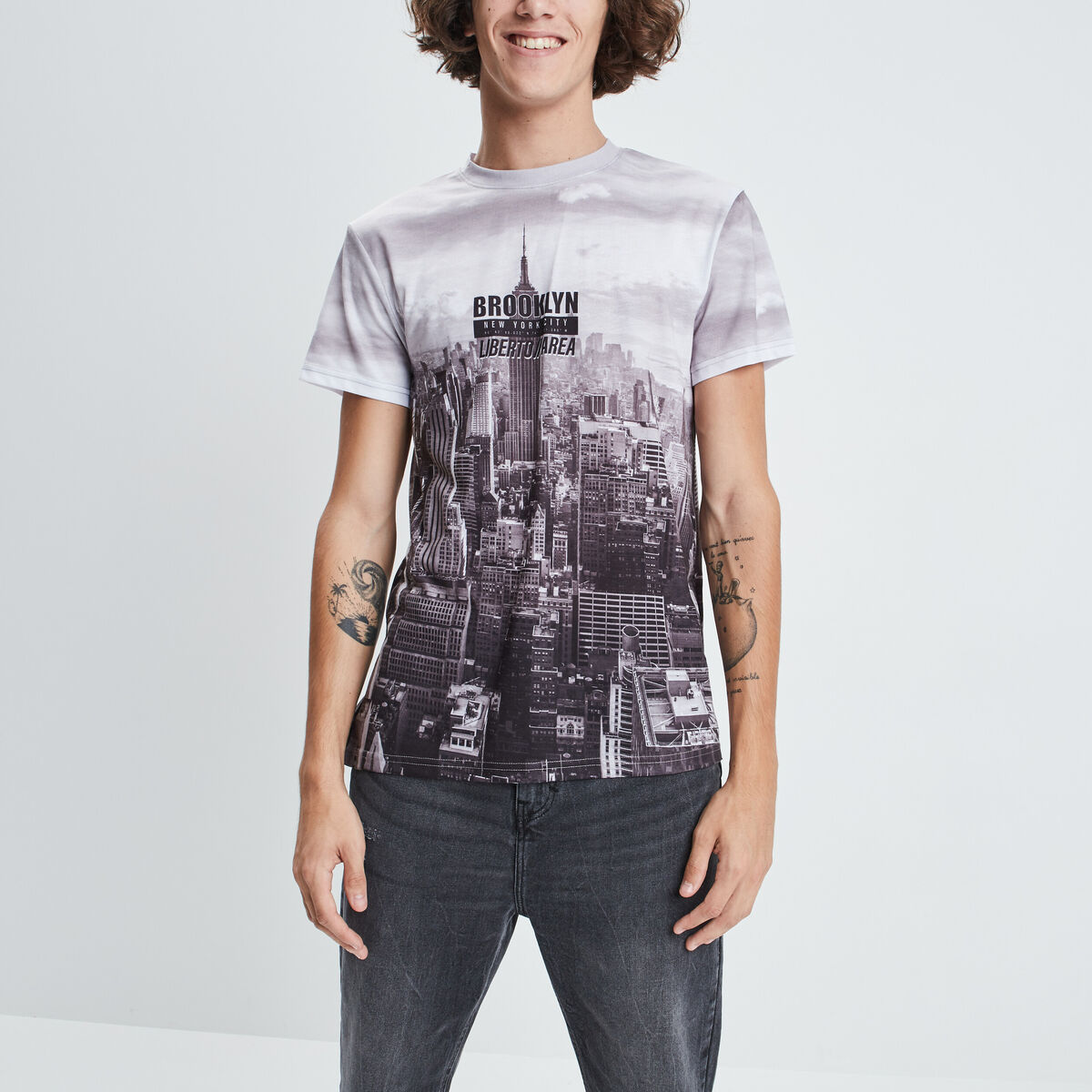 T-shirt manches courtes gris homme