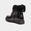 Bottines vernies bords fausse fourrure noir fille