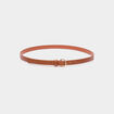 Ceinture avec boucle ronde marron cognac femme