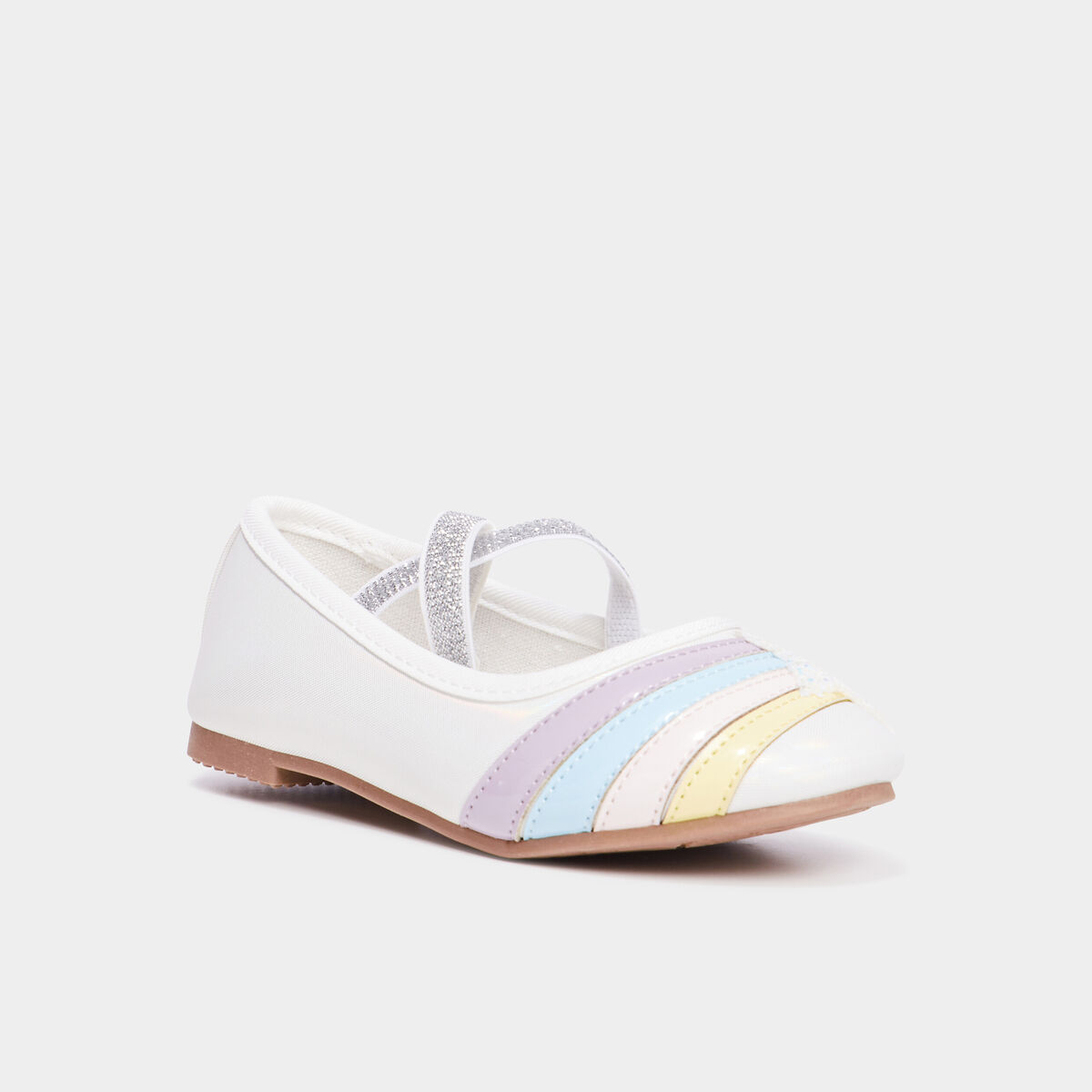 Ballerines à paillettes blanc fille