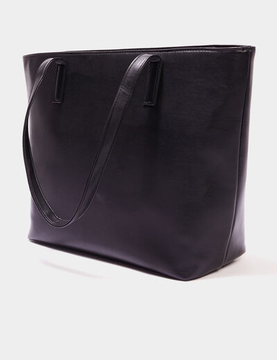 Sac cabas détail matelassé noir femme