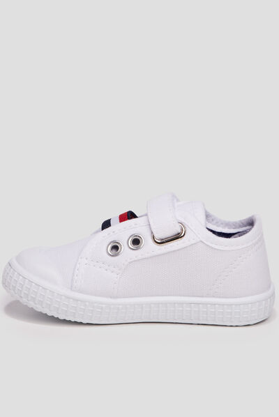 Tennis en toile blanc bébé garçon
