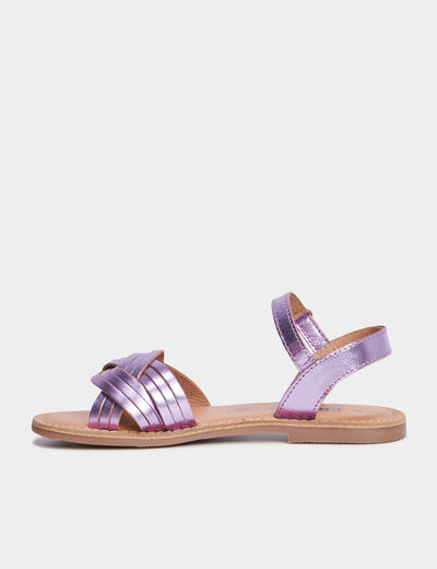 Sandales tresses en cuir Creeks violet fille