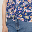 Blouse bretelles fines bleu femme