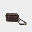 Sac pochette avec poche à rabat marron foncé femme
