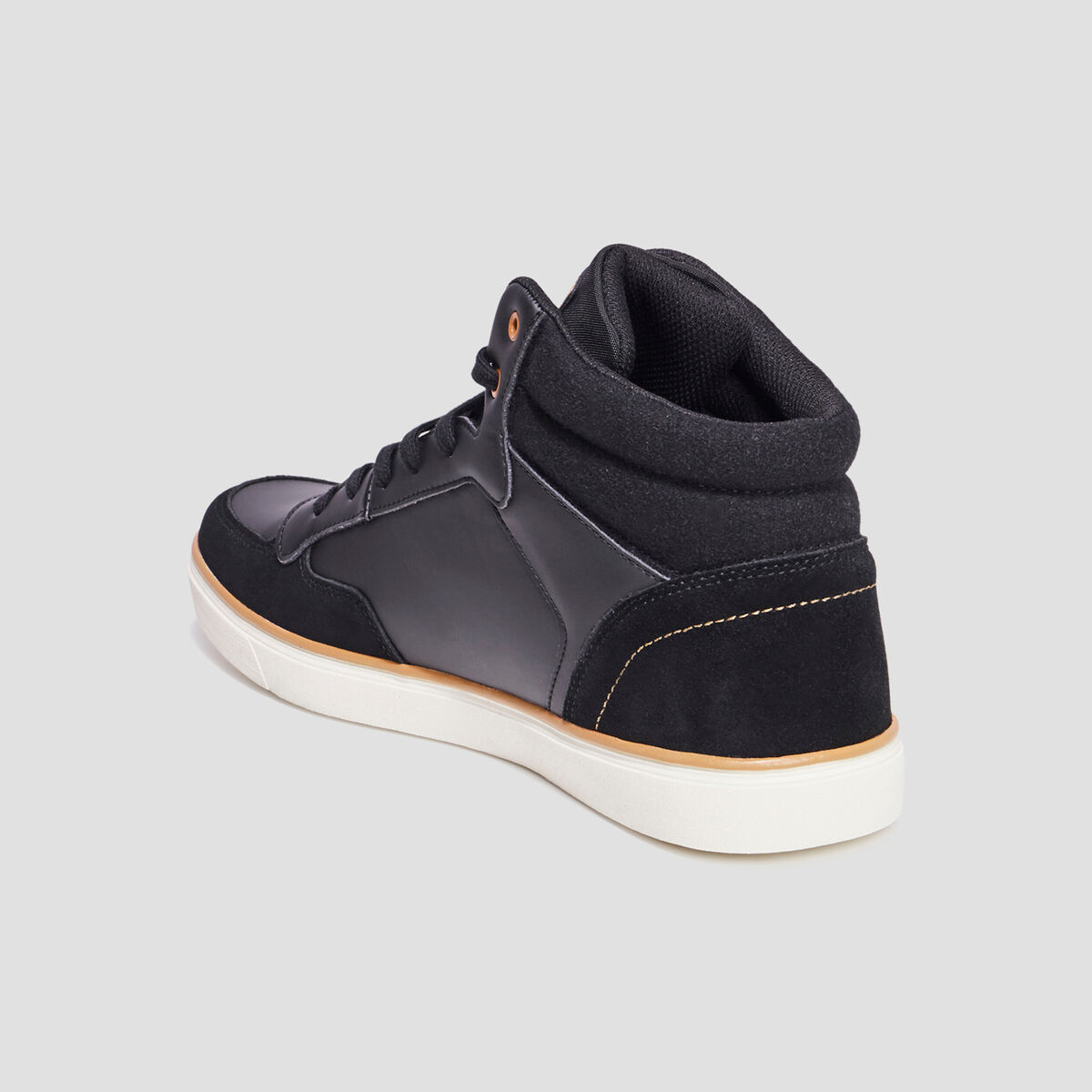 Baskets montantes &agrave; lacets noir homme
