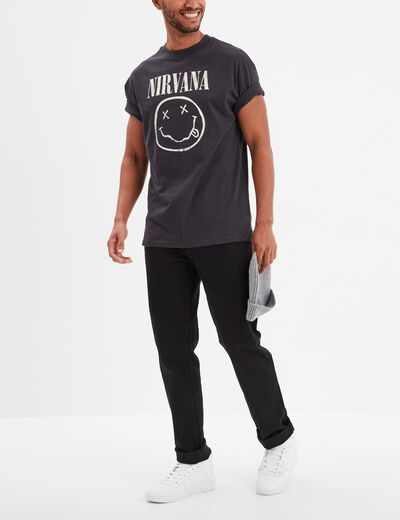 T-shirt manches courtes coton Nirvana gris foncé homme