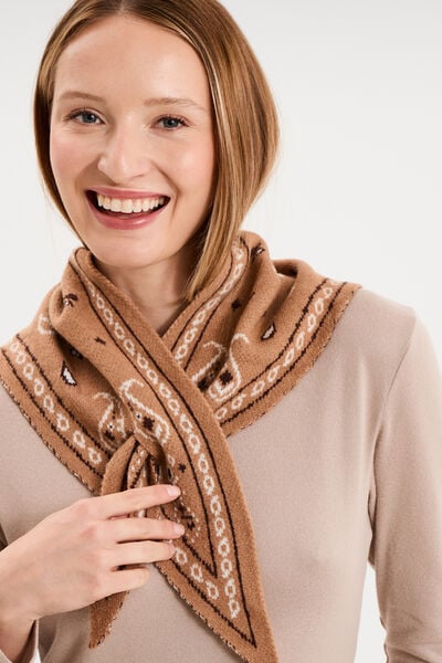 &Eacute;charpe carr&eacute;e sable femme