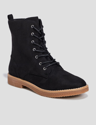 Bottines à lacets noir femme
