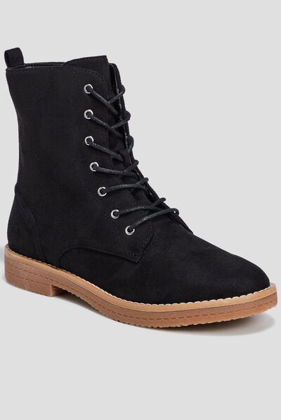 Bottines à lacets noir femme