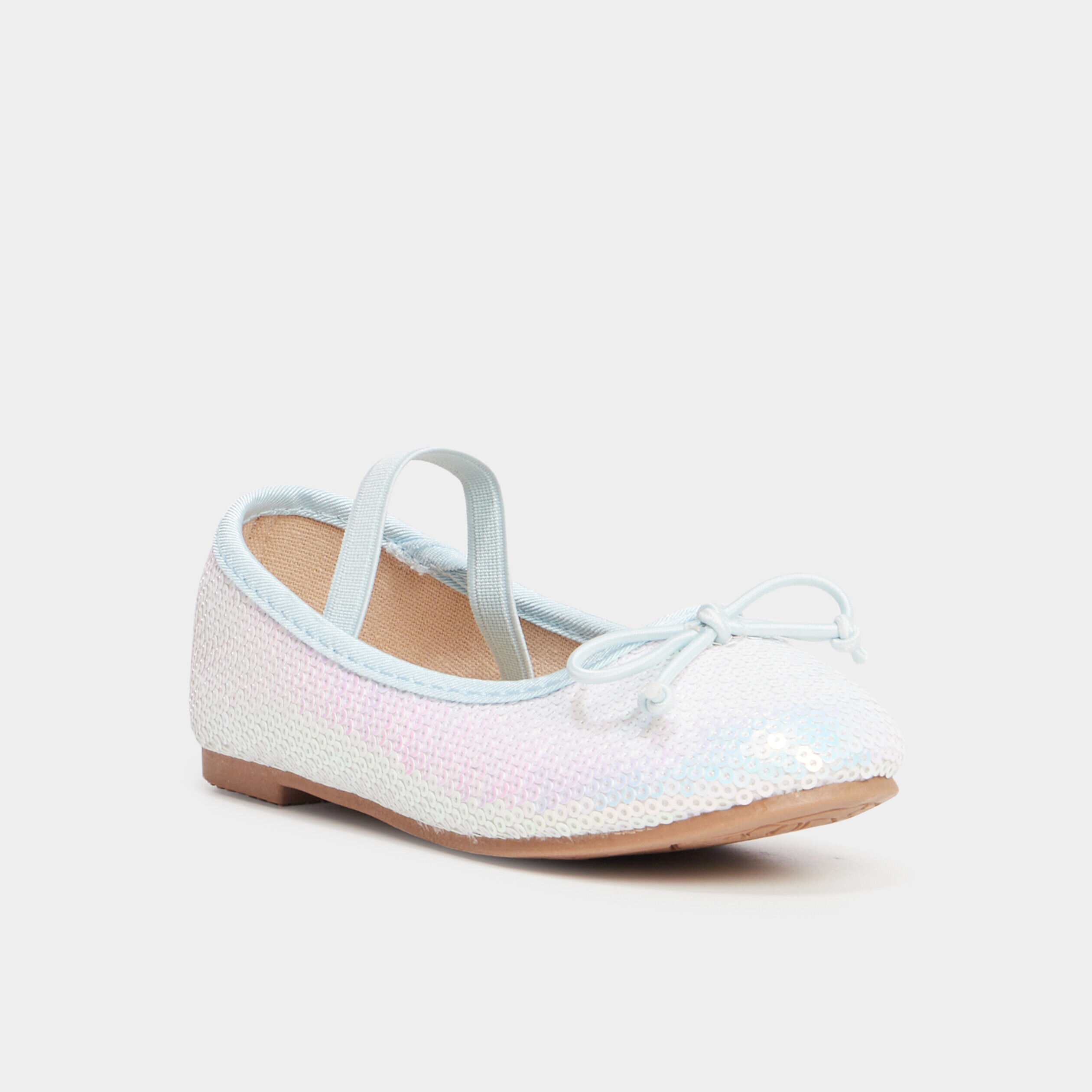 Ballerines sequins réversibles bleu ciel fille LH