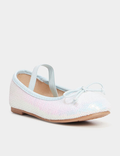 Ballerines sequins réversibles bleu ciel fille