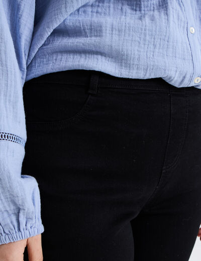 Jegging avec passants taille haute denim noir femme grande taille