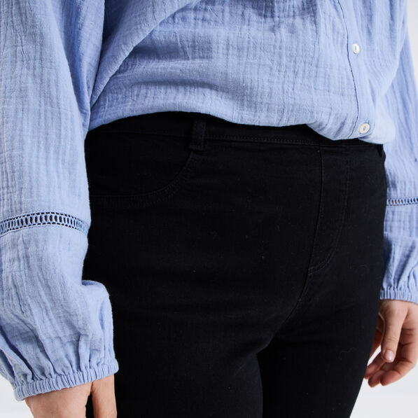 jegging avec passants taille haute denim noir femmegt Jegging avec passants taille haute denim noir femme grande taille