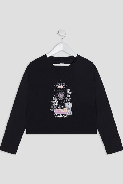 T-shirt court Liberto noir fille