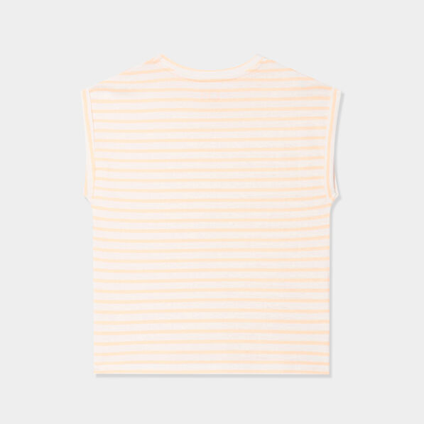 T-shirt coupe droite sans manches ecru fille
